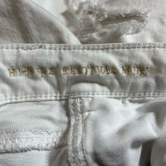 American Eagle high rise festival mini skirt White Distressed Denim Size 00 - Picture 11 of 13